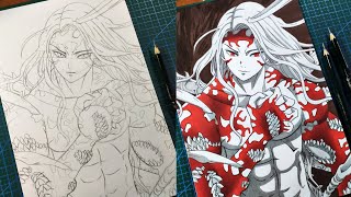 Cara Menggambar Kibutsuji Muzan (Final Form) [Kimetsu no Yaiba] | Tutorial - Step by Step