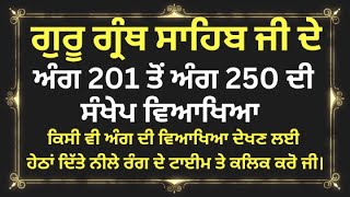 Ang 201 to 250 Explanation of Guru Granth Sahib - Guru Granth Sahib Vyakhya Ang 201 to 250