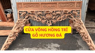 Cửa Võng Gỗ Hương Đá Đục Tích Hồng Trĩ Mẫu Đẹp Nhất Năm 2024