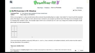 Java Practice It || 2.19 Window || nested for loops