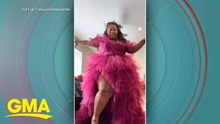 Superfan uses TikTok to ask Lizzo to borrow special dress | GMA