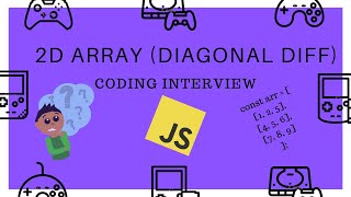 2D Array Diagonal Difference || Coding Interview || Javascript
