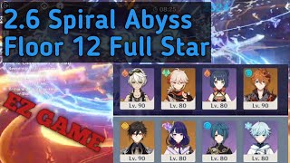 New 2.6 Spiral Abyss Floor 12 Full Star Gameplay | Genshin Impact