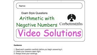 Negative Numbers Answers - Corbettmaths