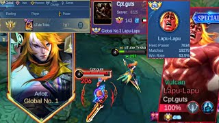 My arlott global 1 title is here ~ i faced a 19k match global lapu and this happened ... | MLBB