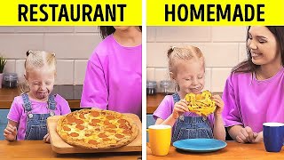 Restaurant Food VS Homemade Food || Tasty Kitchen Hacks And Recipes For Smart Parents!