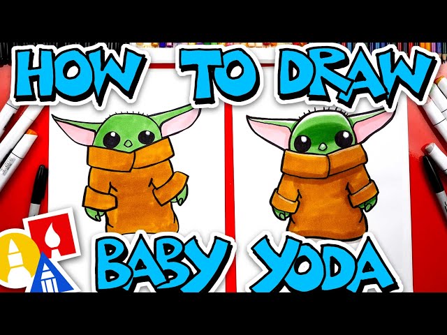 How To Draw Baby Yoda From The Mandalorian - Videos For Kids