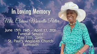 In loving Memory of Mrs Clarina Marvella Potter