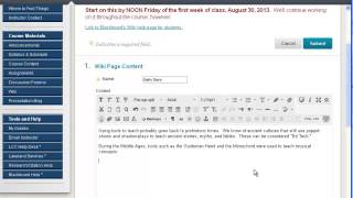 How to create, edit and link Wiki pages in Blackboard