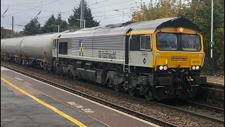 class 66793 railfreight livery passing leyland with a 3 tone