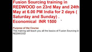 Fusion Sourcing REDWOOD Training