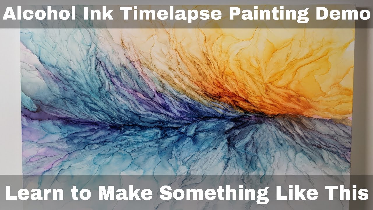 Alcohol Ink Painting Demo Timelapse How To Use Alcohol Inks For