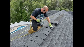 Installing ridge caps, Repair loose and missing roof ridge caps.