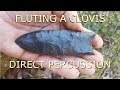 fluting a Clovis point with direct percussion