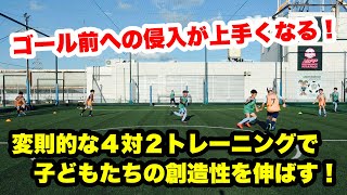 攻撃の組み立てやアイディアを生み出す２対２＋ALAトレーニング