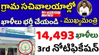 సచివాలయాల్లో ఖాళీల భర్తీకి 3వ నోటిఫికేషన్ | AP Grama Sachivalayam 3rd Notification Latest News today