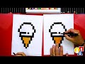 how to draw an ice cream cone pixel art