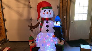 Goosh 7ft inflatable snowman with penguins review