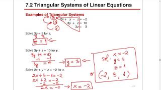7.2 Triangular Systems of Linear Equations
