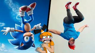 Probando acrobacias de Sonic EN LA VIDA REAL | Palmita reacciona a Nick Pro