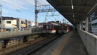 近鉄8810系FL26編成の普通橿原神宮前行きと近鉄1233系VE36+8600系X61編成の普通京都行き 寺田駅