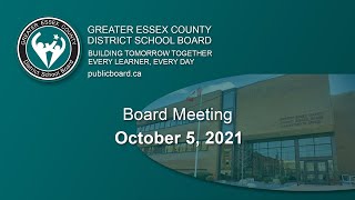 GECDSB Board Meeting, October 5, 2021