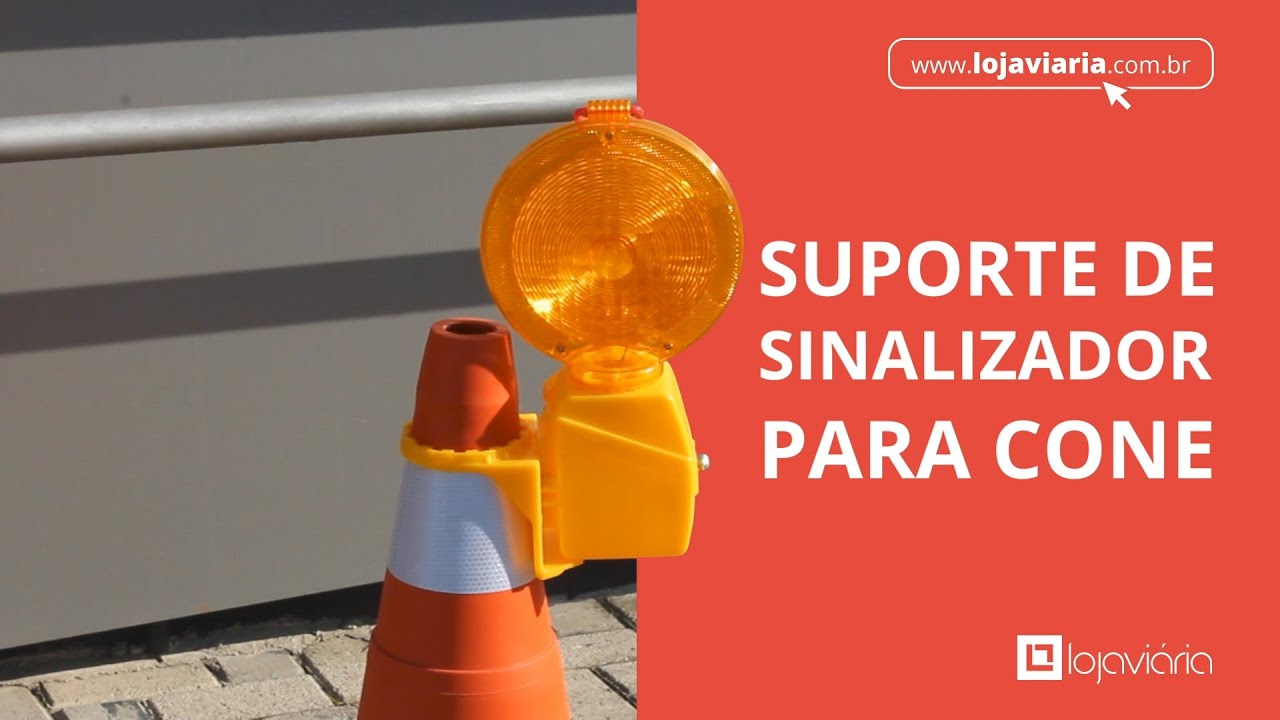 Suporte De Sinalizador Para Cone - YouTube