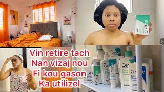 Vlog/soin du visage/vin retire tach nan vizaj ou ak bouton/produit cerave