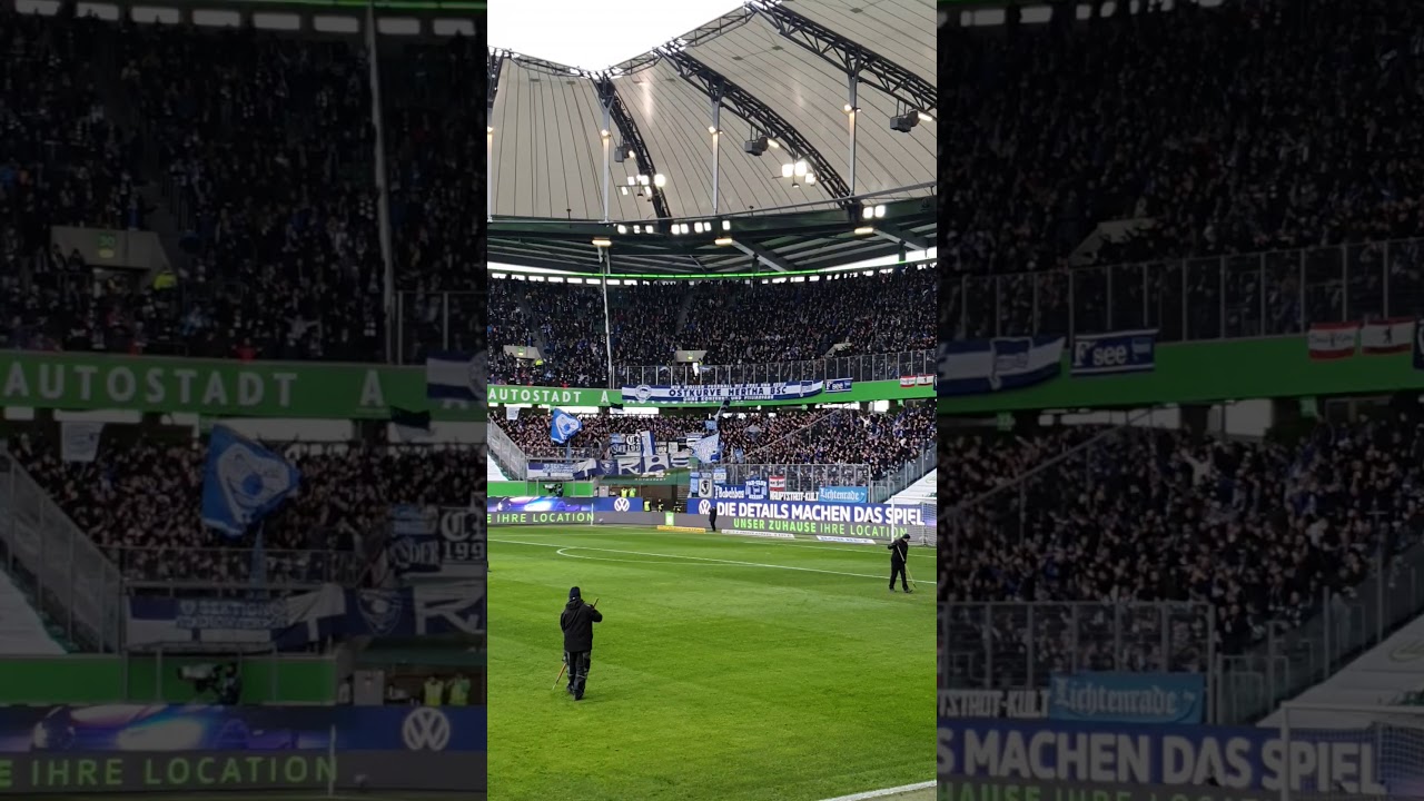 Bundesliga: Hertha BSC Fans In Wolfsburg - YouTube