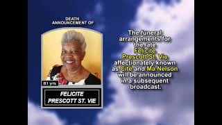 Felicite Prescott St. Vie ~ Short Obituary