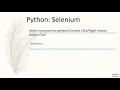 Python | Selenium | Context Click