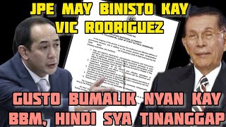 VIC RODRIGUEZ WANTED TO RETURN TO PBBM CAMP, WAS REJECTED SO BECAME BITTER