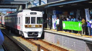 西鉄天神大牟田線〘THE RAIL KITCHEN CHIKUGO〙大牟田行 6050形運用(3両編成) 西鉄柳川駅入線