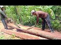 so fast the coconut wood is processed into a rectangular beam measuring 6x10x400cm