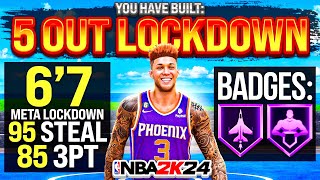 THE BEST 5 OUT LOCKDOWN BUILD IN NBA 2K24 PRO AM!