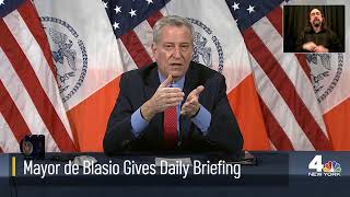 NYC Mayor De Blasio Holds Daily Briefing