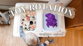 Toy Rotation Montessori Inspired! WHY, HOW, REACTION | Rotate toys with me & sensory bin ideas
