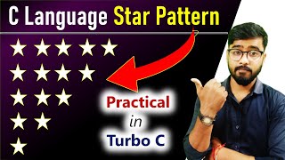 Inverted Right Triangle Pattern | Star Patter in C Language Turbo C || By Rahul Chaudhary