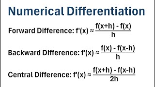 Numerical Differentiation: Forward, Backward and Central Difference