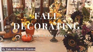 Fall 2022 Decorating Ideas - 6 Medium Vase Autumn Floral Arrangements