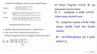 Perhatikan konfigurasi elektron pada orbital berikut. Karon Besi Brom Berdasarkan Aturan Hund, a....