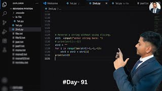 Python program to Reverse a string without using slicing.#codeeveryday #codeeveryday #python