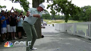 Highlight: MJ Daffue escapes hospitality area at U.S. Open with wild shot at No. 14  | Golf Channel