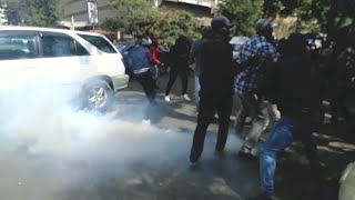 Kenya tax protesters met with tear gas