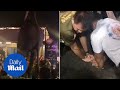 Stranded elephant lifted from a drain and given CPR in Thailand