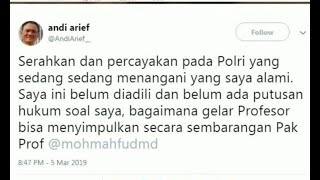 Andi Arief Ancam Tuntut Mahfud MD