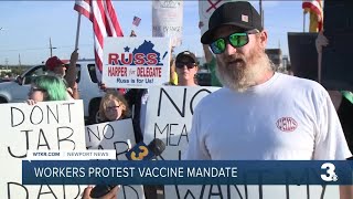 Newport News Shipyard employees protest vaccine mandate