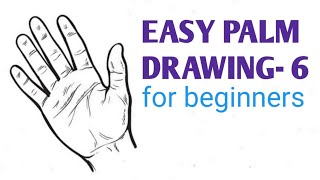 Easy Palm Drawing For Beginners 6 | Free Online Drawing Course | How To Draw a Hand Easy | Drawing