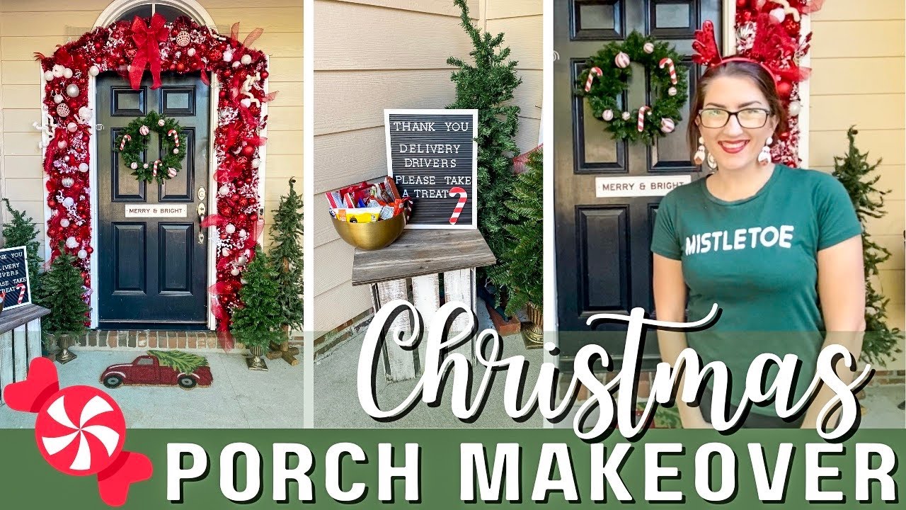 2021 Christmas 🎄 Front Porch Makeover | Outdoor Christmas Decorations ...