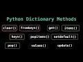 Inbuilt Dictionary methods in python | Python Data Structures | Detailed Explanation using Animation